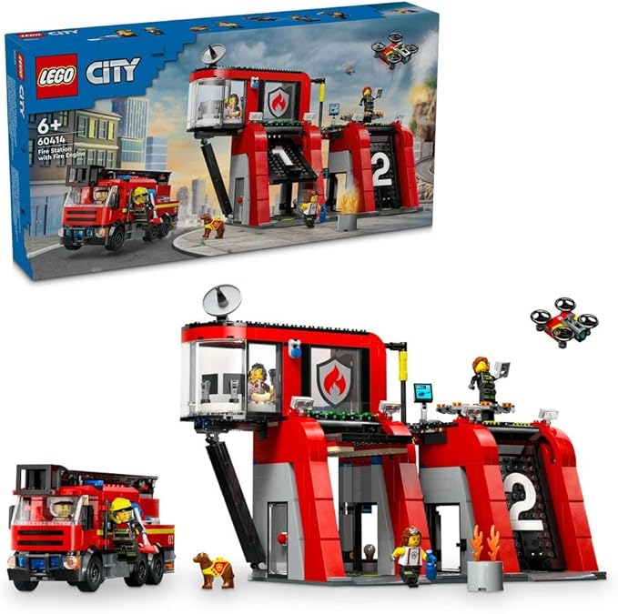 LEGO City Fire Station with Fire Engine Toy Playset