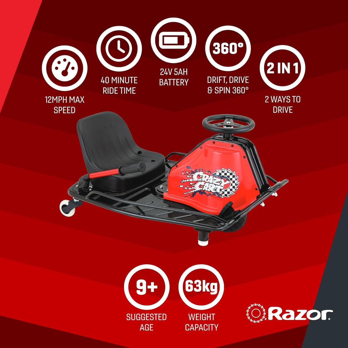 Razor Crazy Cart Jr. 2.0 19Km/Hr