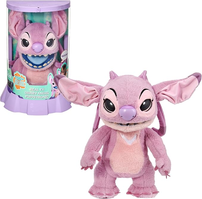 Disney Angel Real FX Fishing Plush Toy by Lilo & Stitch Electronic Plush Toy,