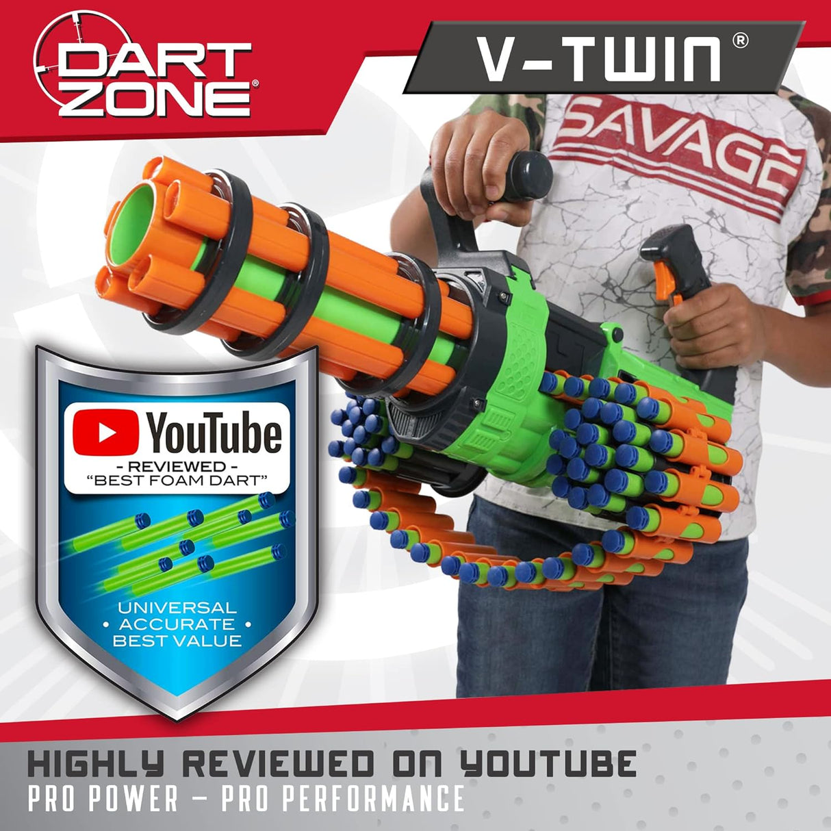 Dart Zone V-Twin Motorized Gatlingbelt Blaster