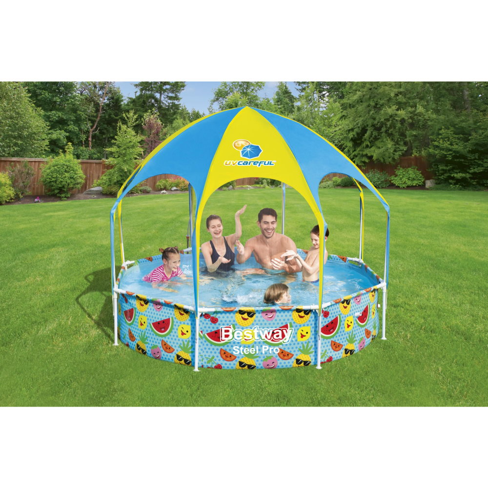 Bestway Steel Pro UV Careful Splash-In-Shade Play Pool 244x51cm - Khaleeji Toys