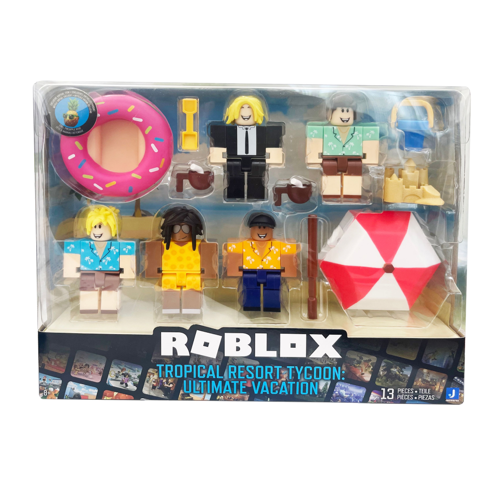 Roblox Action Collection - Tropical Resort Tycoon: Ultimate Vacation Five Figure Pack [Includes Exclusive Virtual Code] - Khaleeji Toys