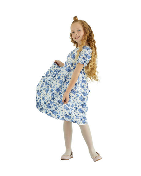 Hayati Girl Dress Blue Floral