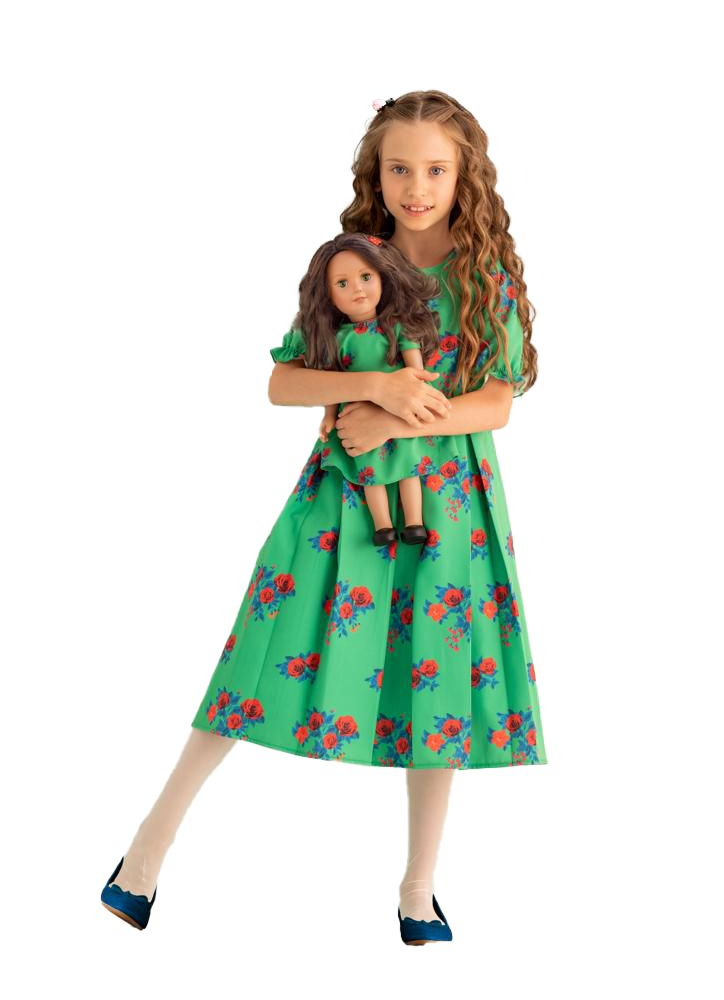 Hayati Girl Dress Green Floral