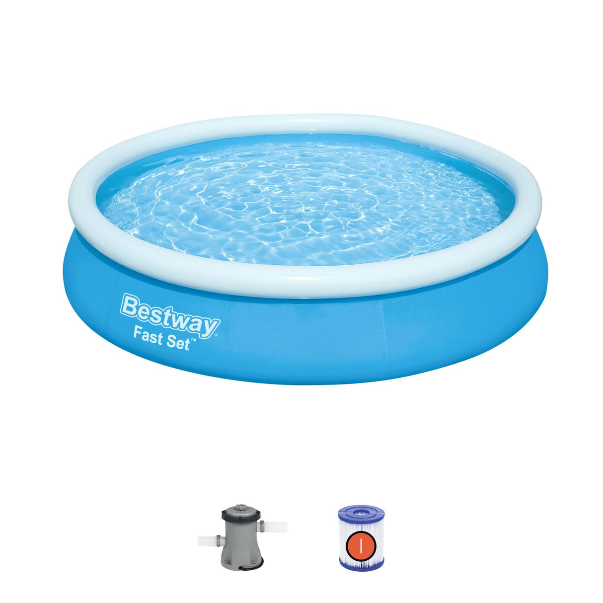 Bestway Fast Pool Set w/ Pump and Filter - Blue 366x76cm - Khaleeji Toys