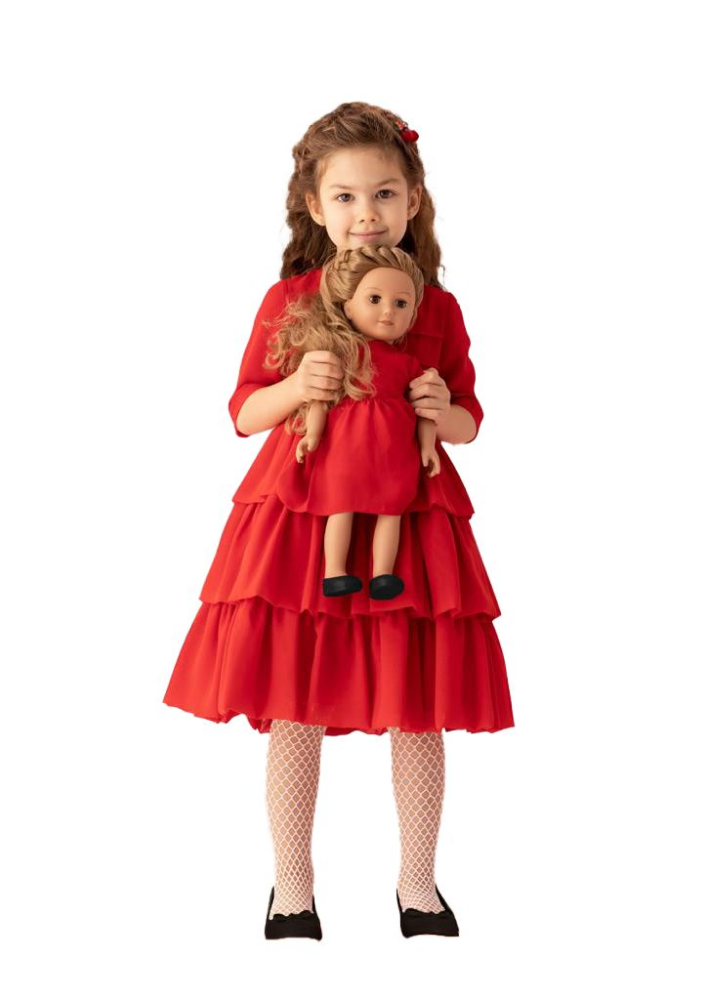 Hayati Girl Dress Red Party Chic