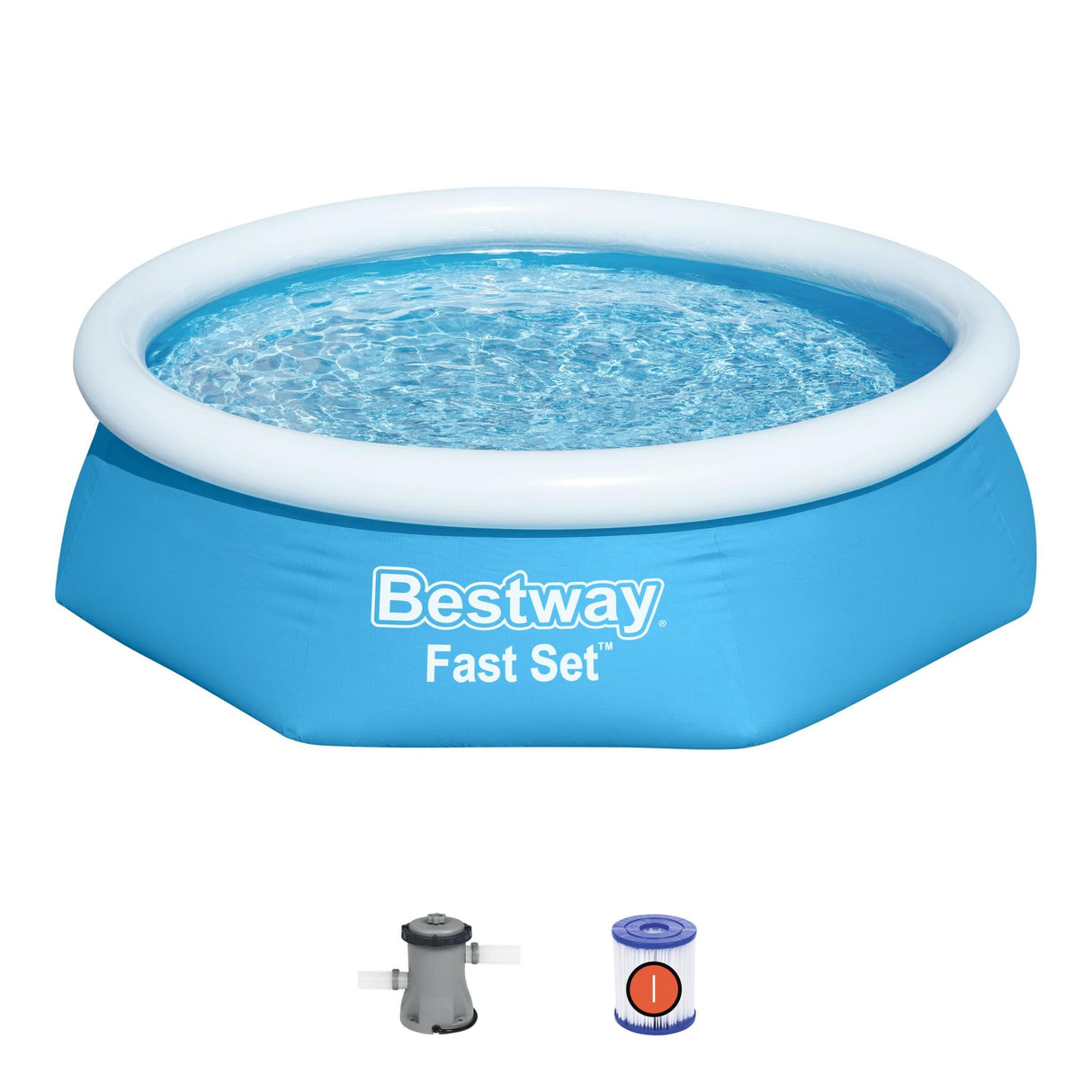 Bestway Fast Pool Set - Blue 244x61cm [Includes Pump & Filter] - Khaleeji Toys