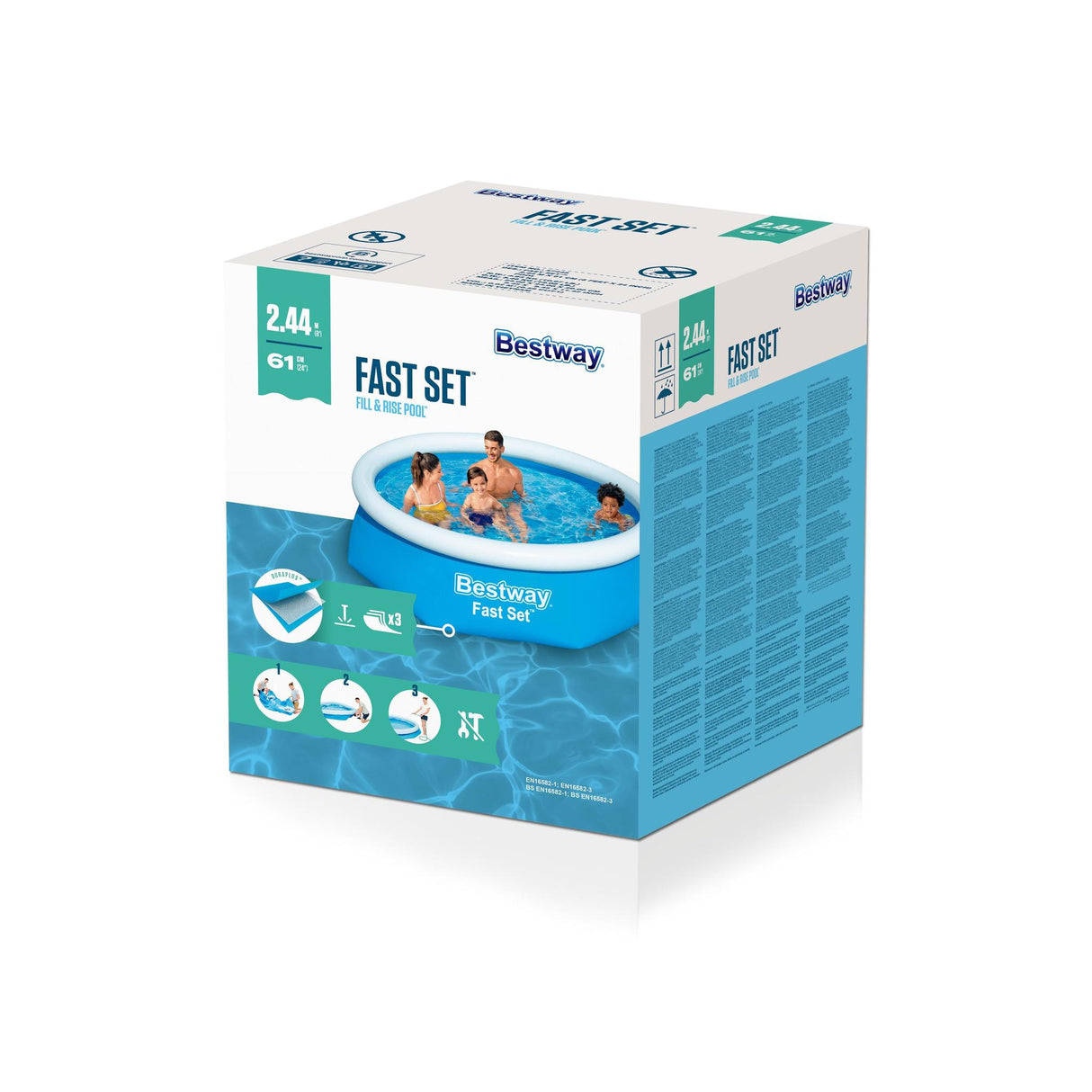 Bestway Fast Pool Set - Blue 244x61cm - Khaleeji Toys