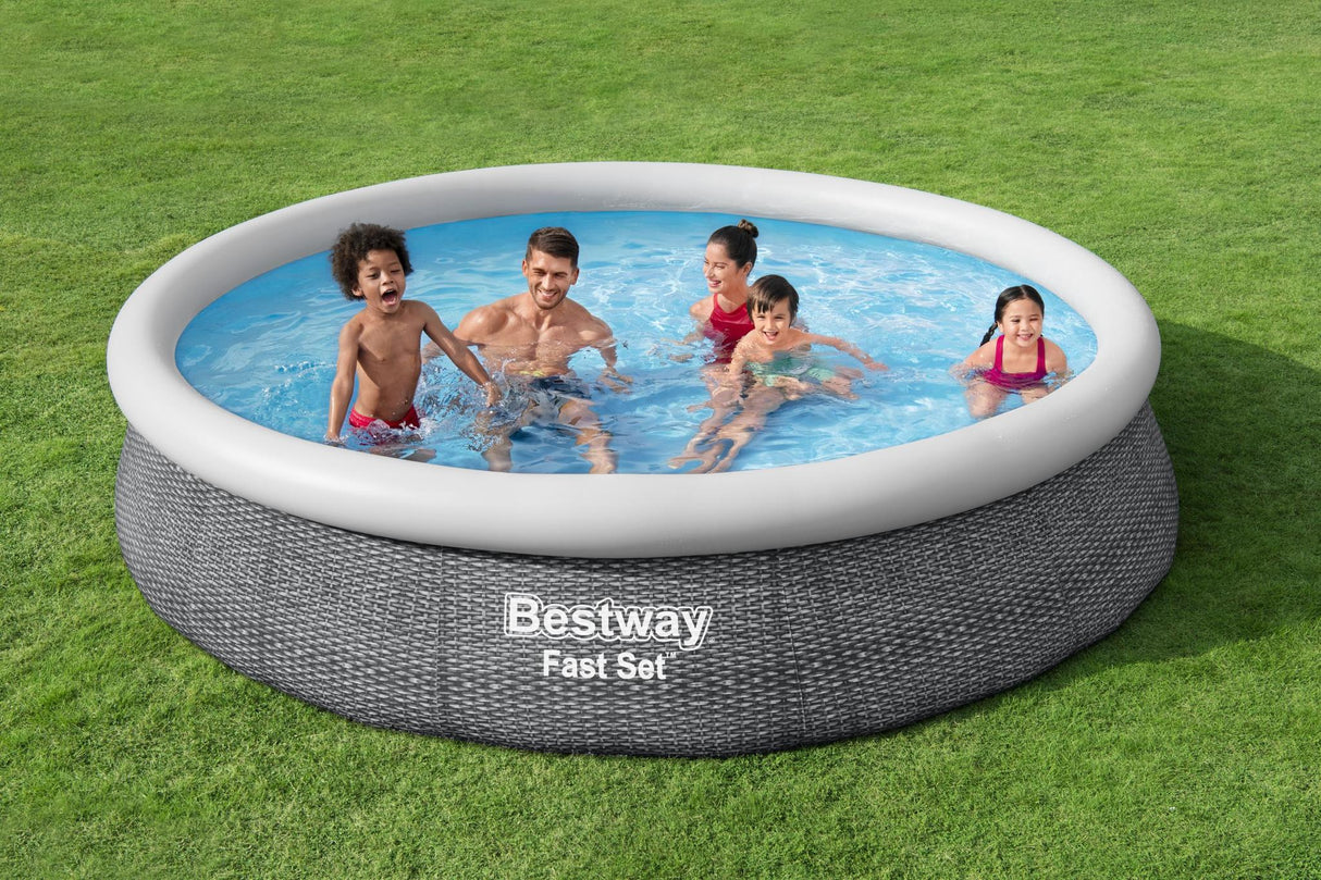 Bestway Fast Pool Set w/ Pump and Filter - Gray 366x76cm - Khaleeji Toys